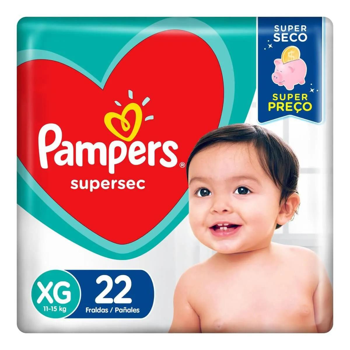 Fralda Pampers SuperSec XG - 22 Unidades