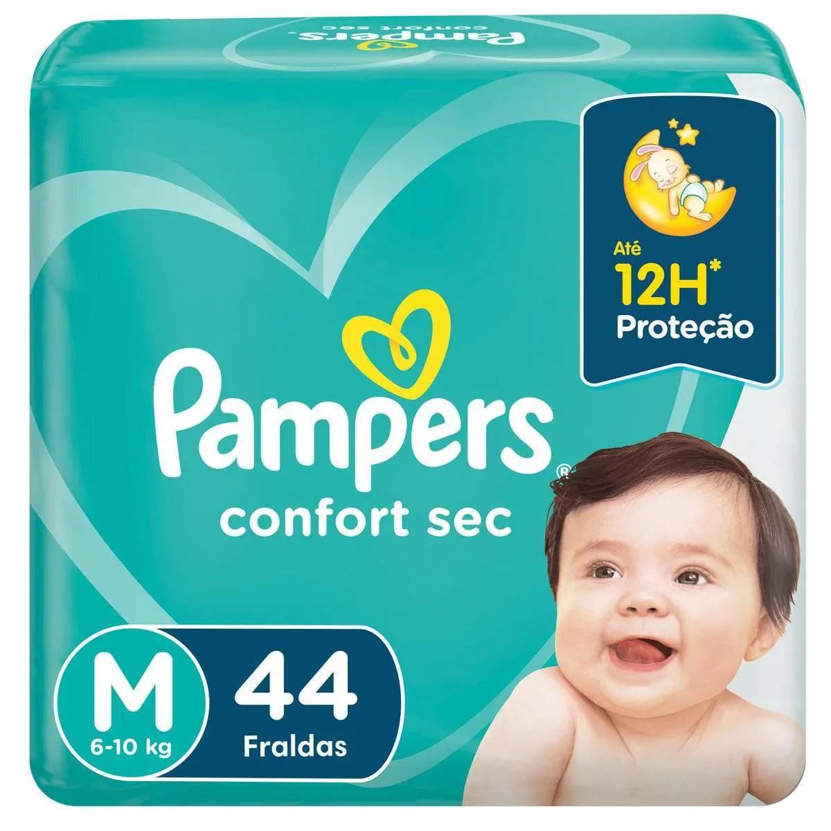 Fralda Pampers Confort Sec M - 44 Unidades