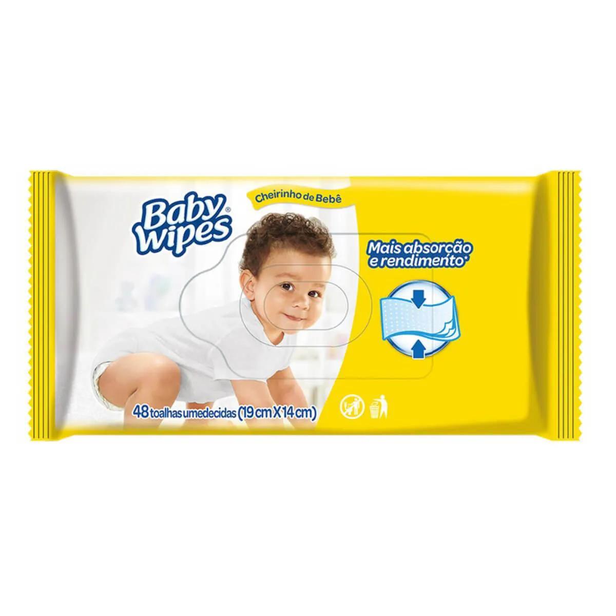 Lenço Umedecido Huggies Baby Wipes com 48 unidades