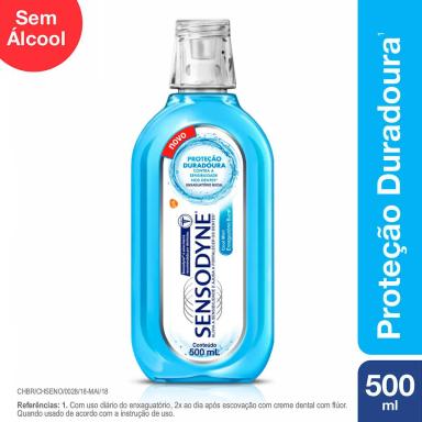 Enxaguante Antisséptico Bucal Sensodyne Cool Mint Zero Álcool com 500ml