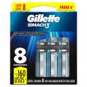 Carga para Aparelho de Barbear Gillette Mach3 com 8 unidades