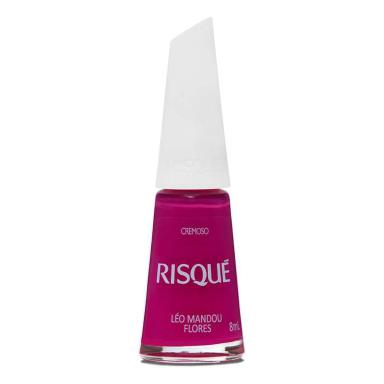 Esmalte Cremoso Risqué Léo Mandou Flores Hipoalergênico com 8ml