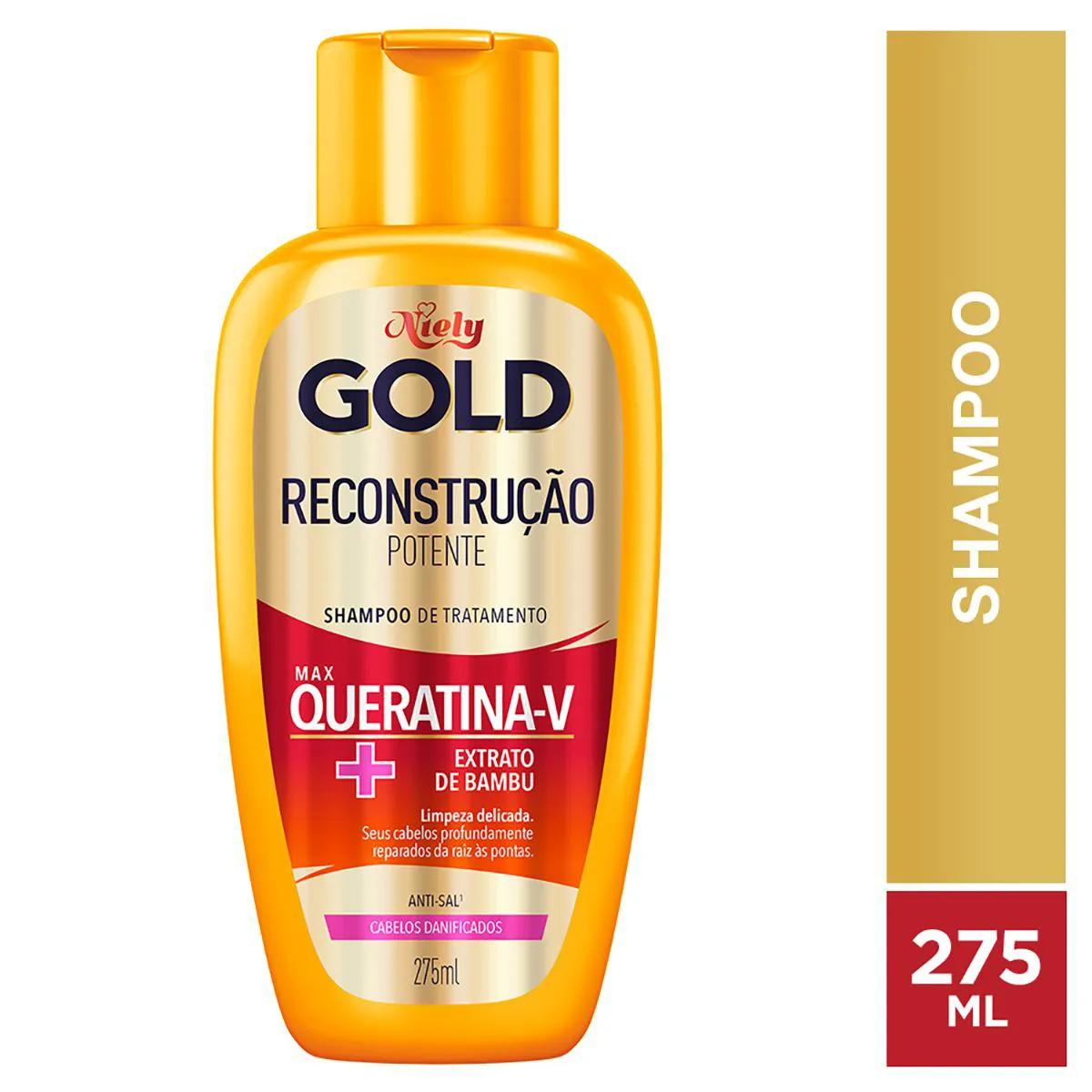 Shampoo Niely Gold Reconstrução Potente com 275ml