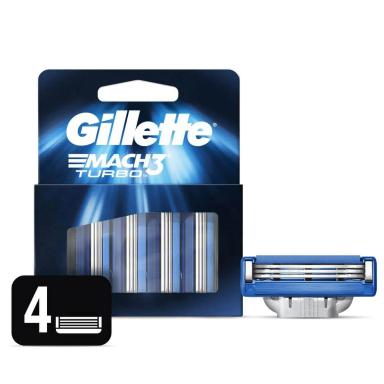 Carga para Aparelho de Barbear Gillette Mach3 Turbo com 4 unidades