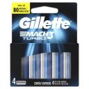 Carga para Aparelho de Barbear Gillette Mach3 Turbo com 4 unidades