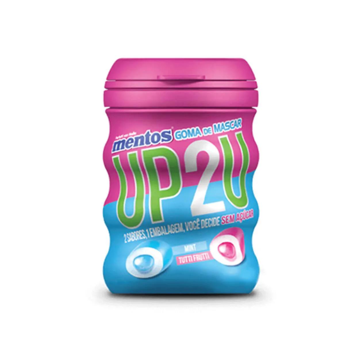 Mentos Up2U Chiclete Sem Açúcar Sabor Menta e Tutti-Frutti com 28 unidades