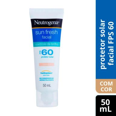 Protetor Solar Facial Neutrogena Sun Fresh Controle de Brilho com Cor FPS 60 com 50ml