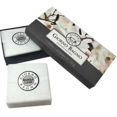 Kit Sabonete Giorno Flores Brancas com 2 unidades de 100g cada