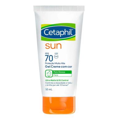 Protetor Solar Facial Cetaphil Sun Gel Creme com Cor FPS 70 com 50ml