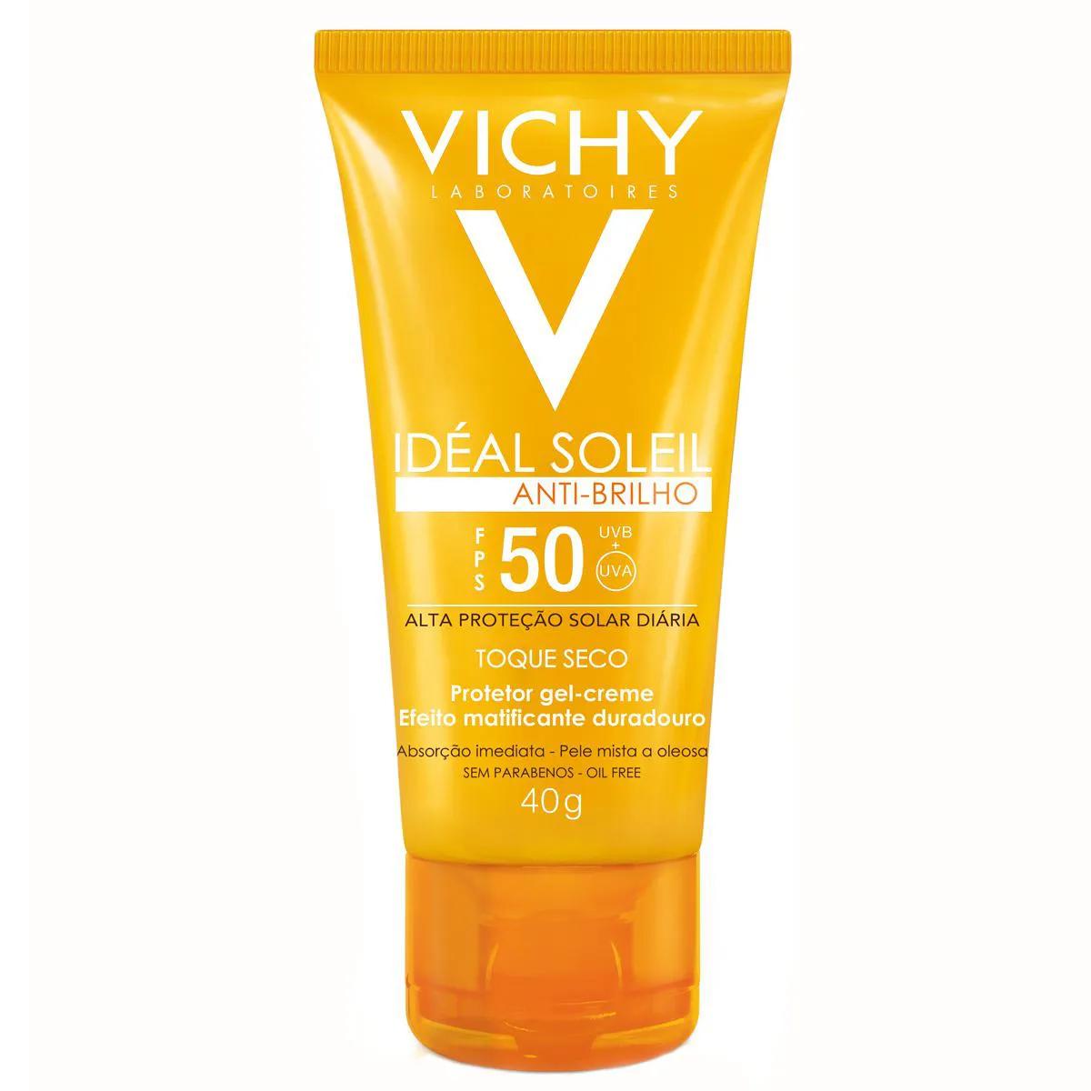 Protetor Solar Facial Idéal Soleil Antibrilho Toque Seco FPS 50 com 40g