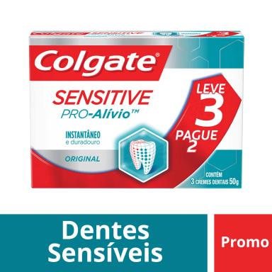 Kit Pasta de Dente Colgate Sensitive Pro-Alívio Original com 3 unidades de 50g cada