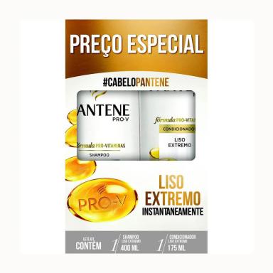 Kit Pantene Liso Extremo Shampoo com 400ml + Condicionador com 175ml