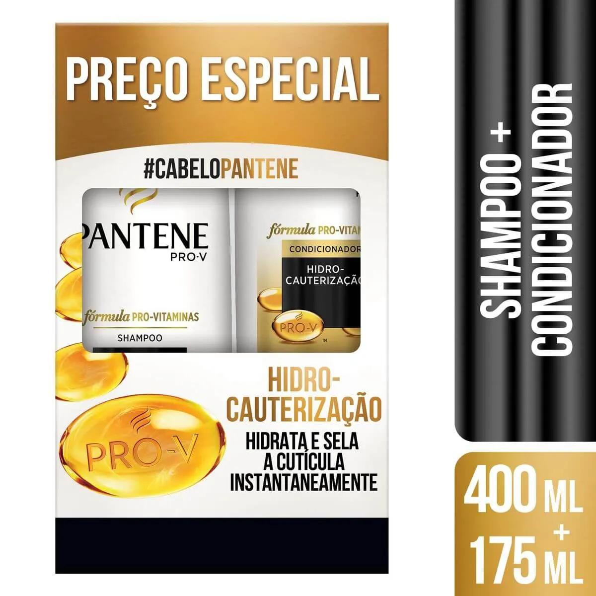 Kit Pantene Hidro Cauterização Shampoo com 400ml + Condicionador com 175ml