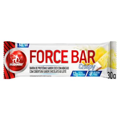 Barra de Proteína Force Bar Crispy Midway Coco com Abacaxi com Cobertura Chocolate ao Leite 30g