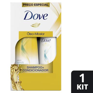 Kit Dove Nutrição Óleo-Micelar com 1 Shampoo de 400ml + 1 Condicionador de 200ml