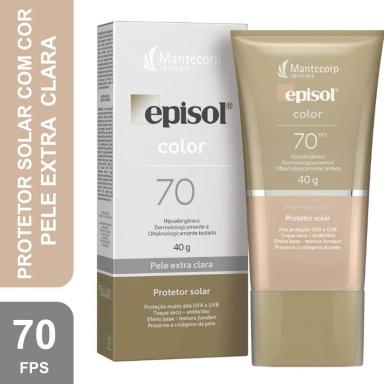 Protetor Solar Facial Episol Color Pele Extra Clara FPS 70 com 40g