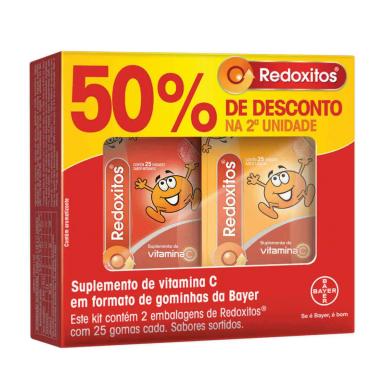 Kit Vitamina C Redoxitos Sabores Sortidos 2 unidades 25 gomas cada