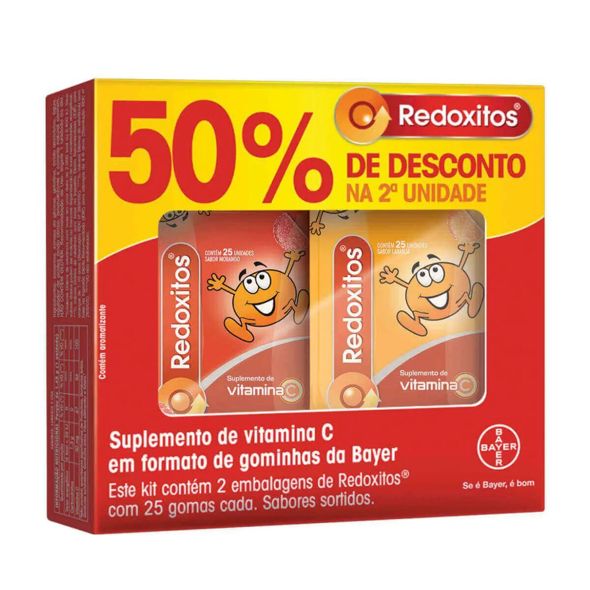 Kit Vitamina C Redoxitos Sabores Sortidos 2 unidades 25 gomas cada