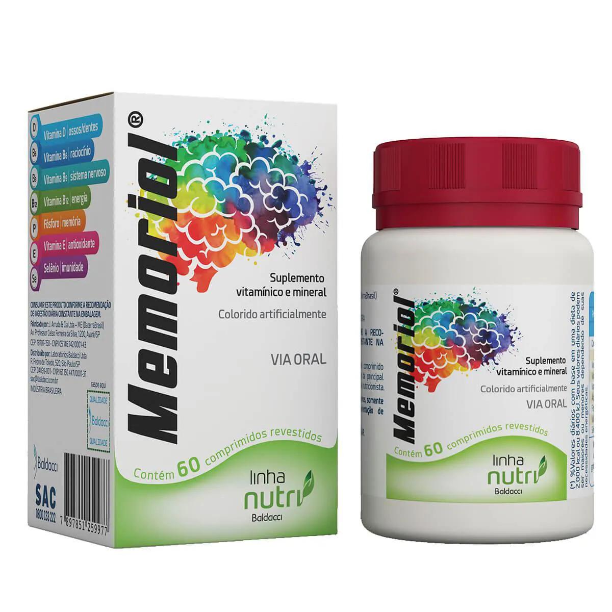 Suplemento Vitamínico Mineral Memoriol Baldacci com 60 comprimidos
