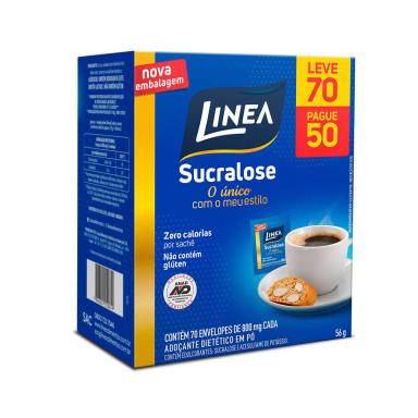 Adoçante Pó Linea Sucralose com 70 envelopes de 800mg cada