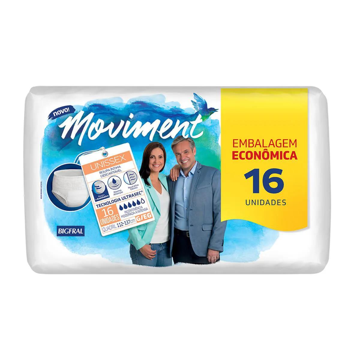 Roupa Íntima Bigfral Moviment G/XG 16 unidades