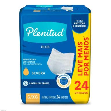Roupa Íntima Descartável Unissex Plenitud Protect Plus G/XG - 24 unidades
