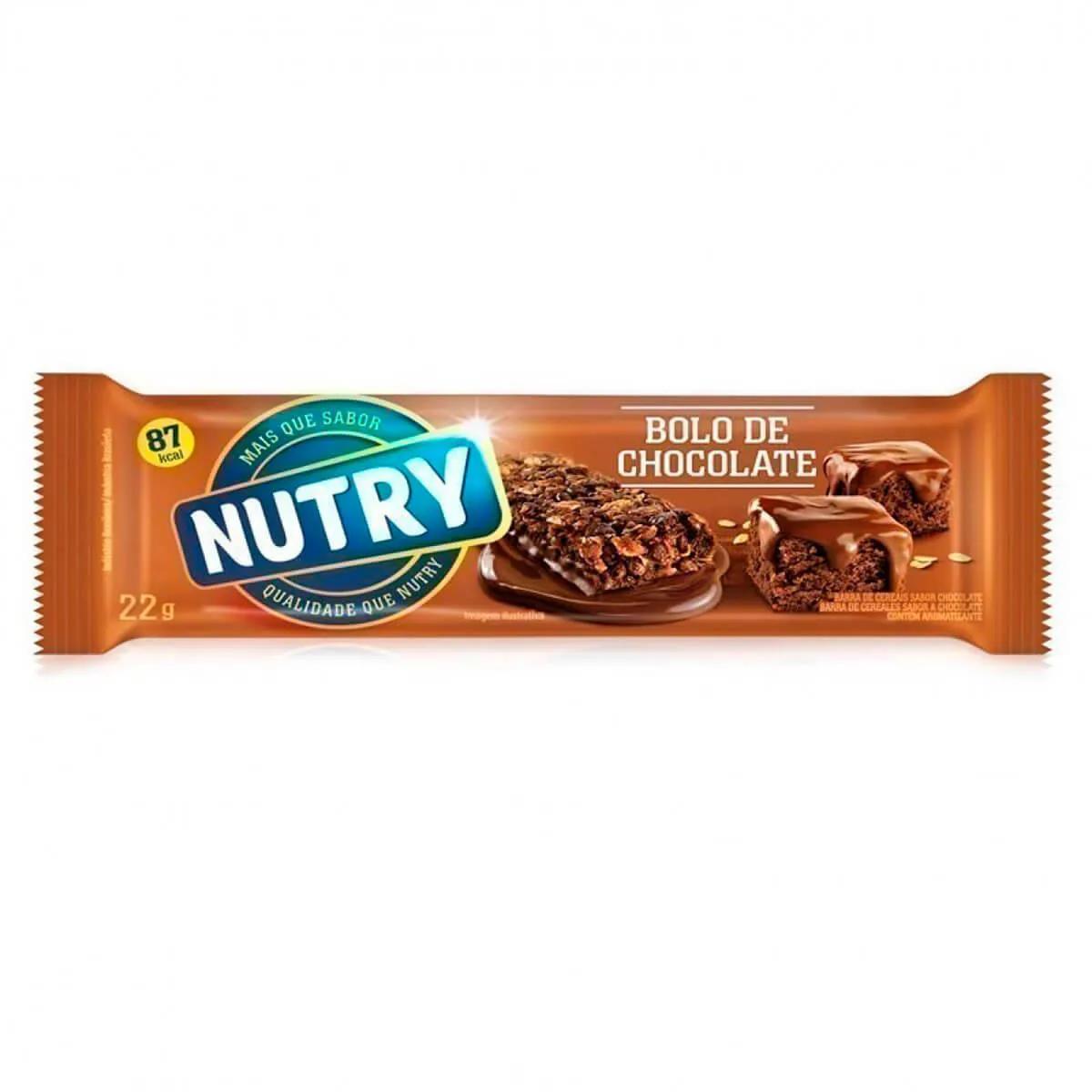 Barra de Cereal Nutry Sabor Bolo de Chocolate com 22g