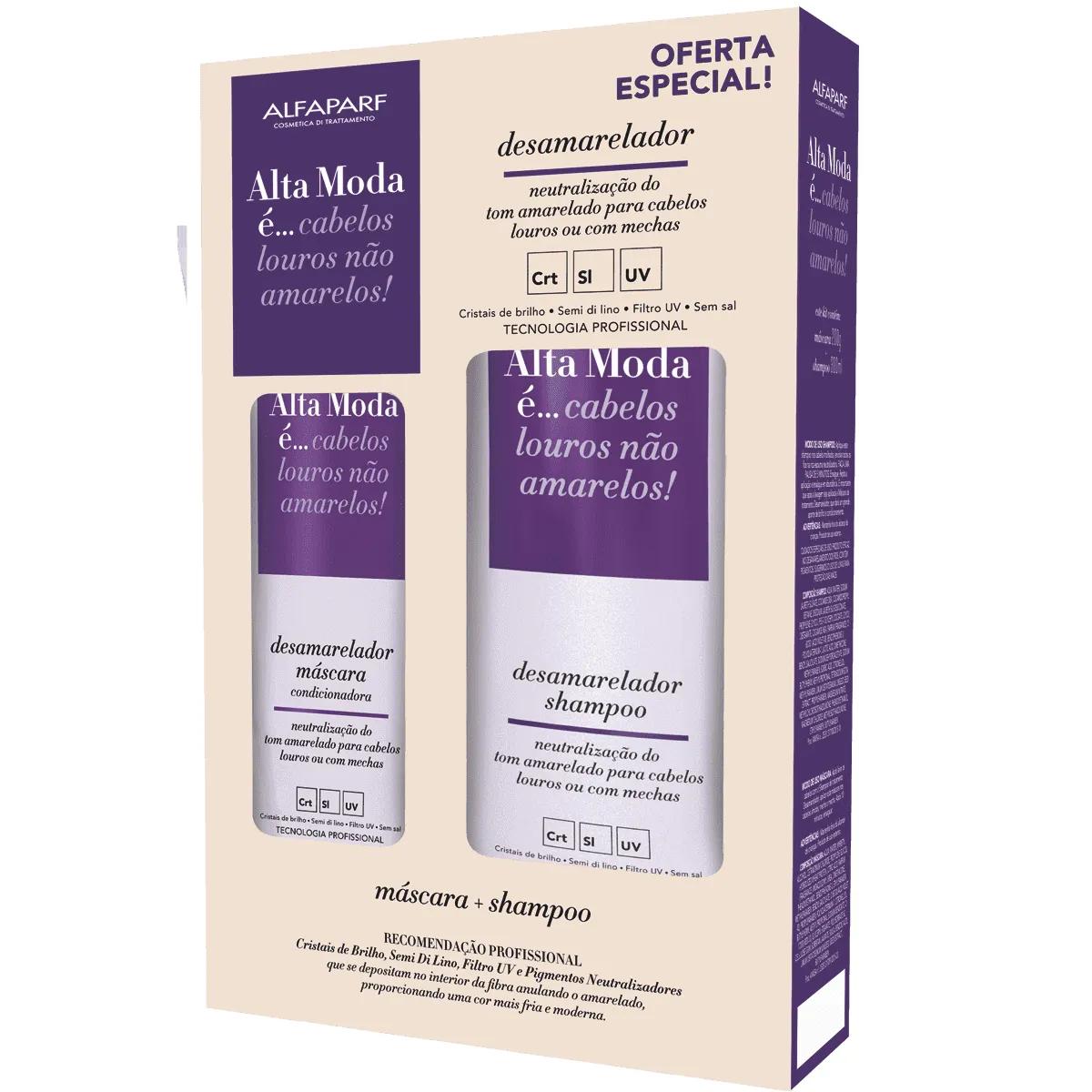 Kit Desamarelador Alfaparf Alta Moda com 1 shampoo de 300ml  + 1 máscara condicionadora de 200g