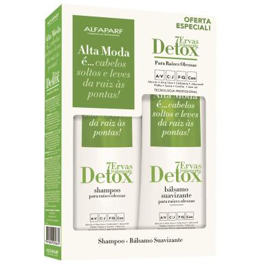 Kit Shampoo + Condicionador Detox 7 Ervas Alfaparf Alta Moda com 300ml cada