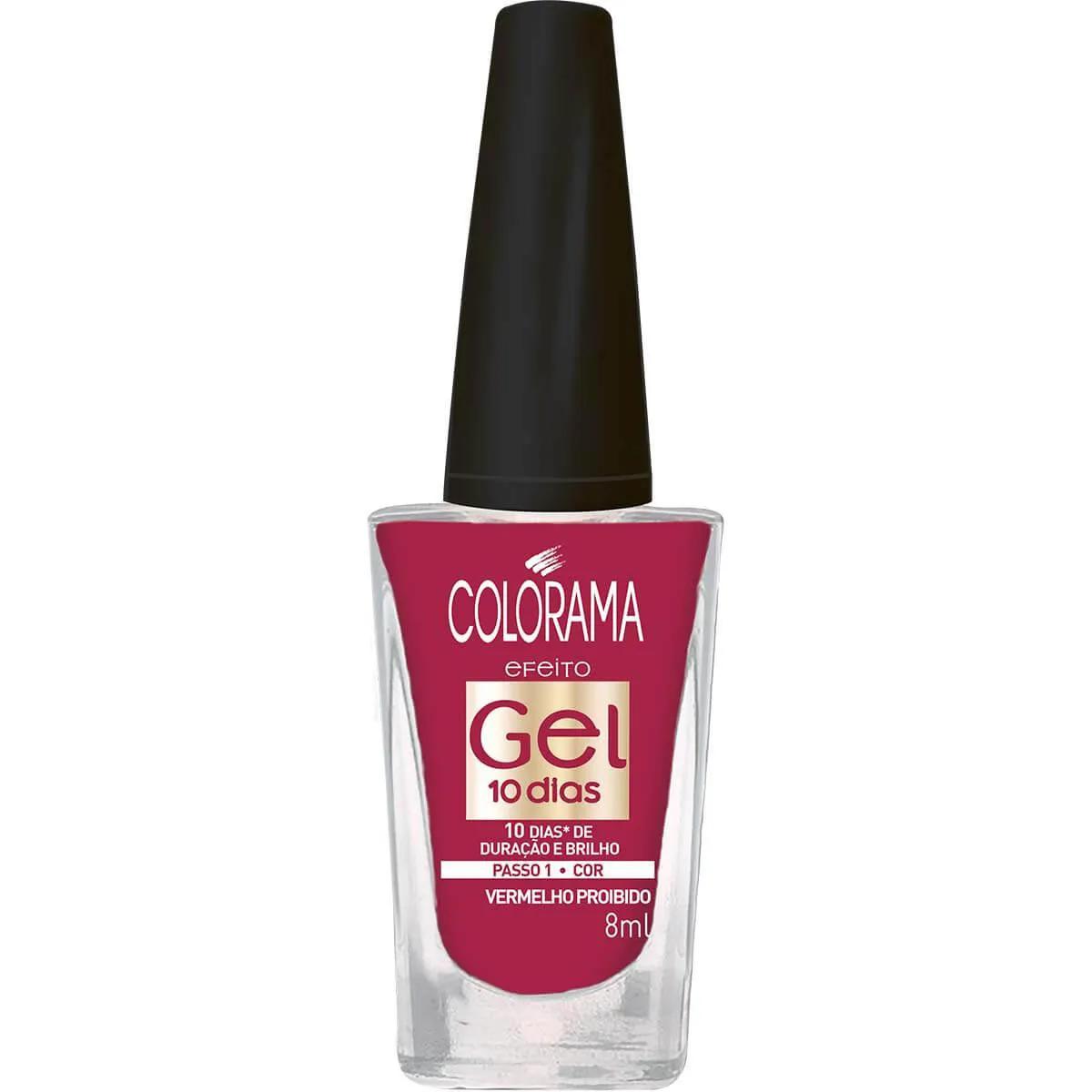 Esmalte Colorama Efeito Gel Cor Vermelho Proibido com 8ml