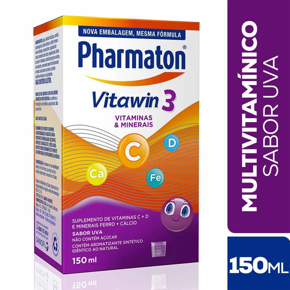 Pharmaton Vitawin 3 Sabor Uva Solução com 150ml