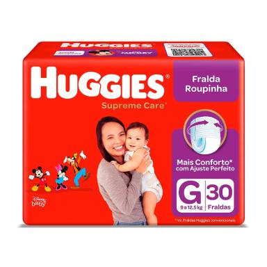 Fralda Huggies Roupinha Supreme Care G - 30 Unidades