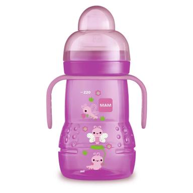 Copo de Transição MAM Trainer+ Rosa com 220ml