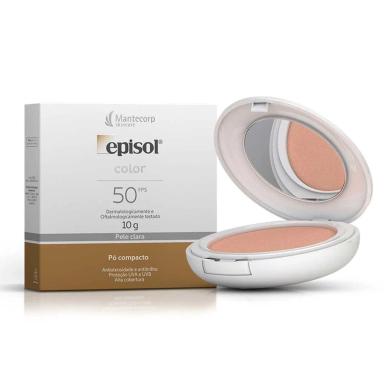 Protetor Solar Facial Pó Compacto Episol Color Pele Clara FPS 50 10g
