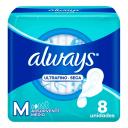 Absorvente Always Ultrafino Cobertura Seca M com Abas 8 unidades