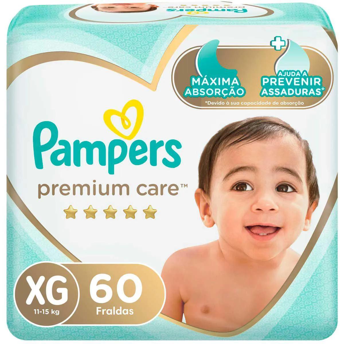 Fralda Pampers Premium Care XG - 60 Unidades