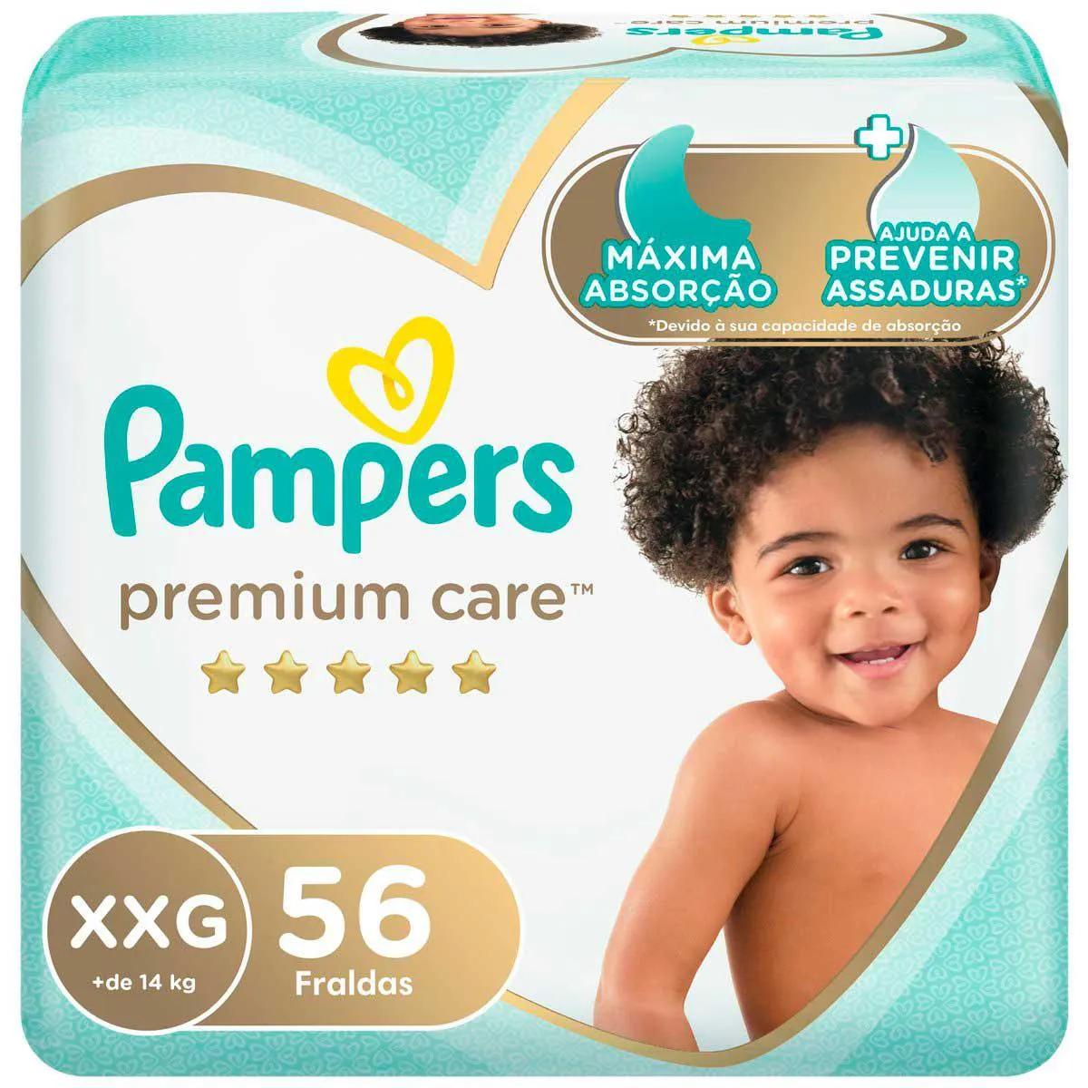 Fralda Pampers Premium Care XXG - 56 Unidades