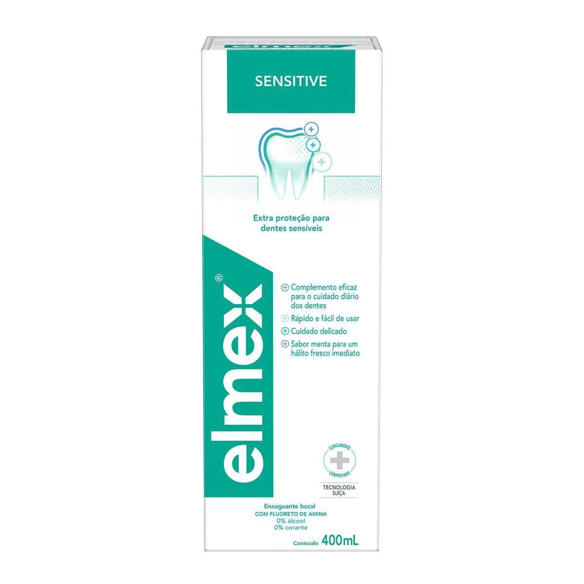 Enxaguante Antisséptico Bucal Elmex Sensitive Sem Álcool 400ml