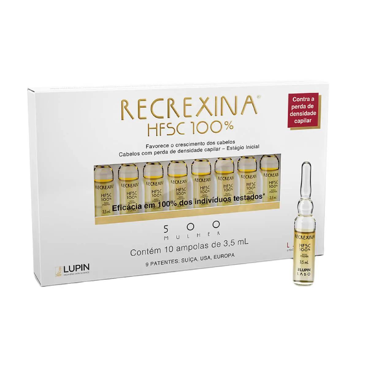 Recrexina Tratamento 1300 Mulher com 10 ampolas de Recrexina HFSC 100% de 3,5 ml + 10 ampolas de Recrexina HSSC ANTIQUEDA de 3,5 ml