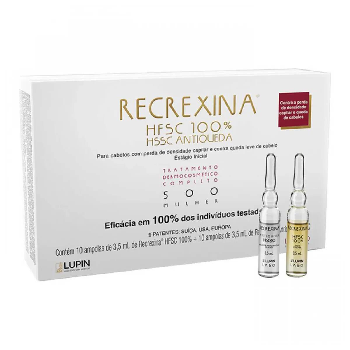 Tratamento Capilar Recrexina 500 Mulher HFSC 100% HSSC Antiqueda com 20 ampolas