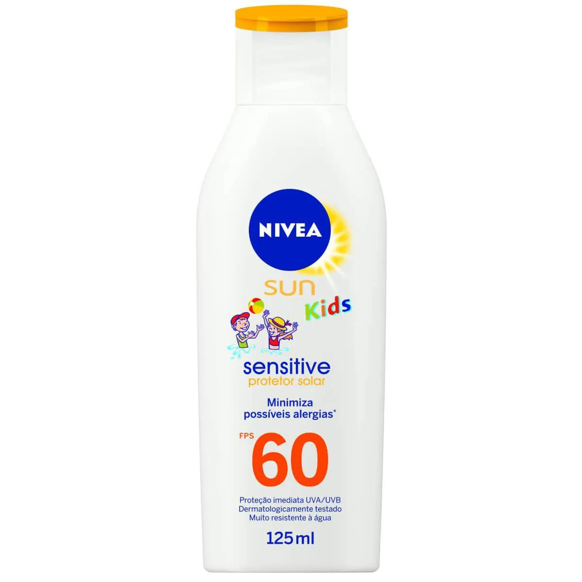 Kit Protetor Solar Nivea Kids Sensitive FPS 60 com 125ml + Brinde