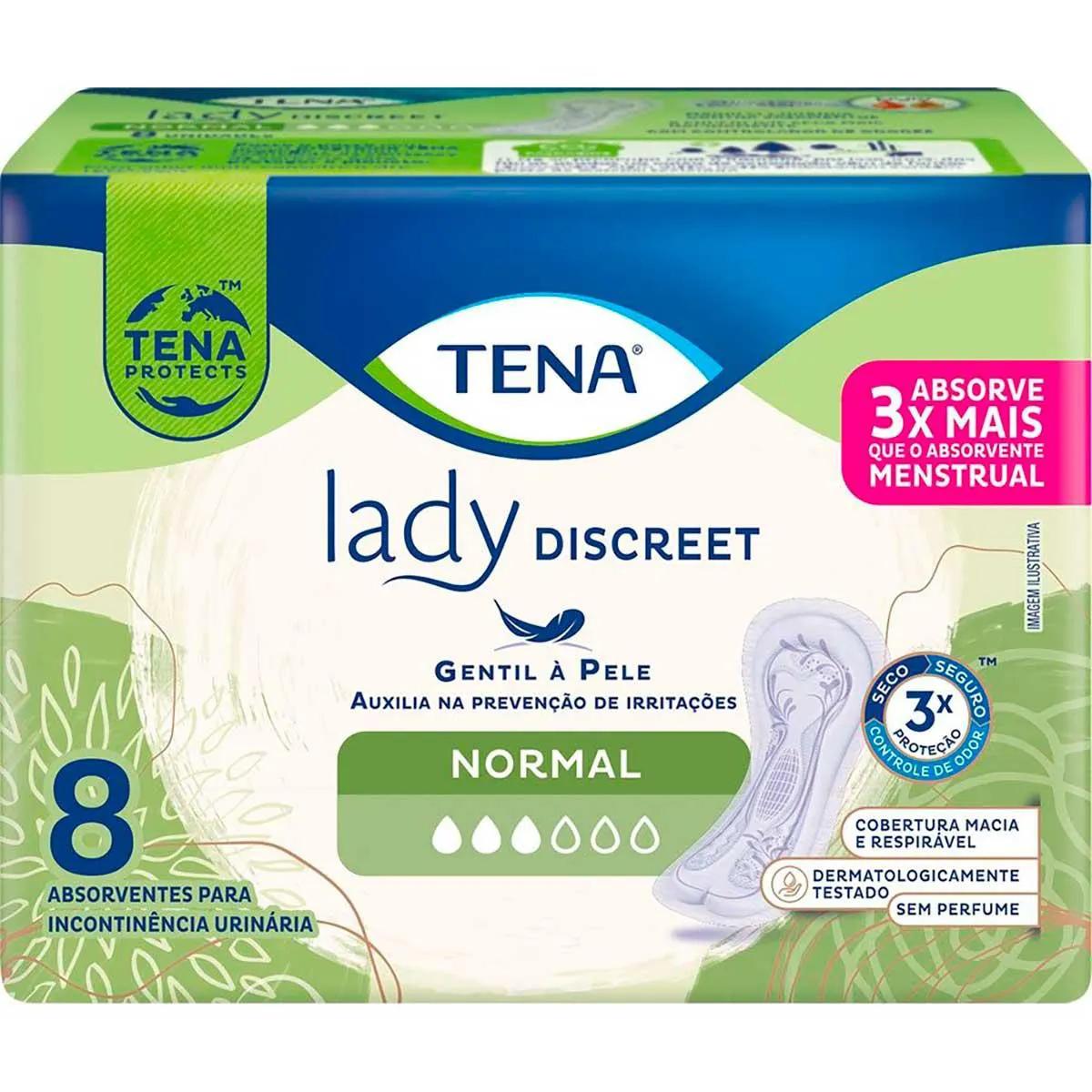 Absorvente Incontinência Urinária Tena Lady Discreet Normal 8 unidades