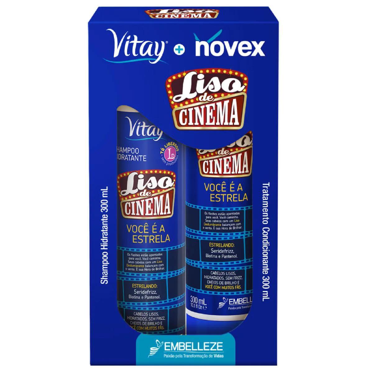 Kit Novex Vitay Liso de Cinema Shampoo + Tratamento Condicionante com 300ml cada