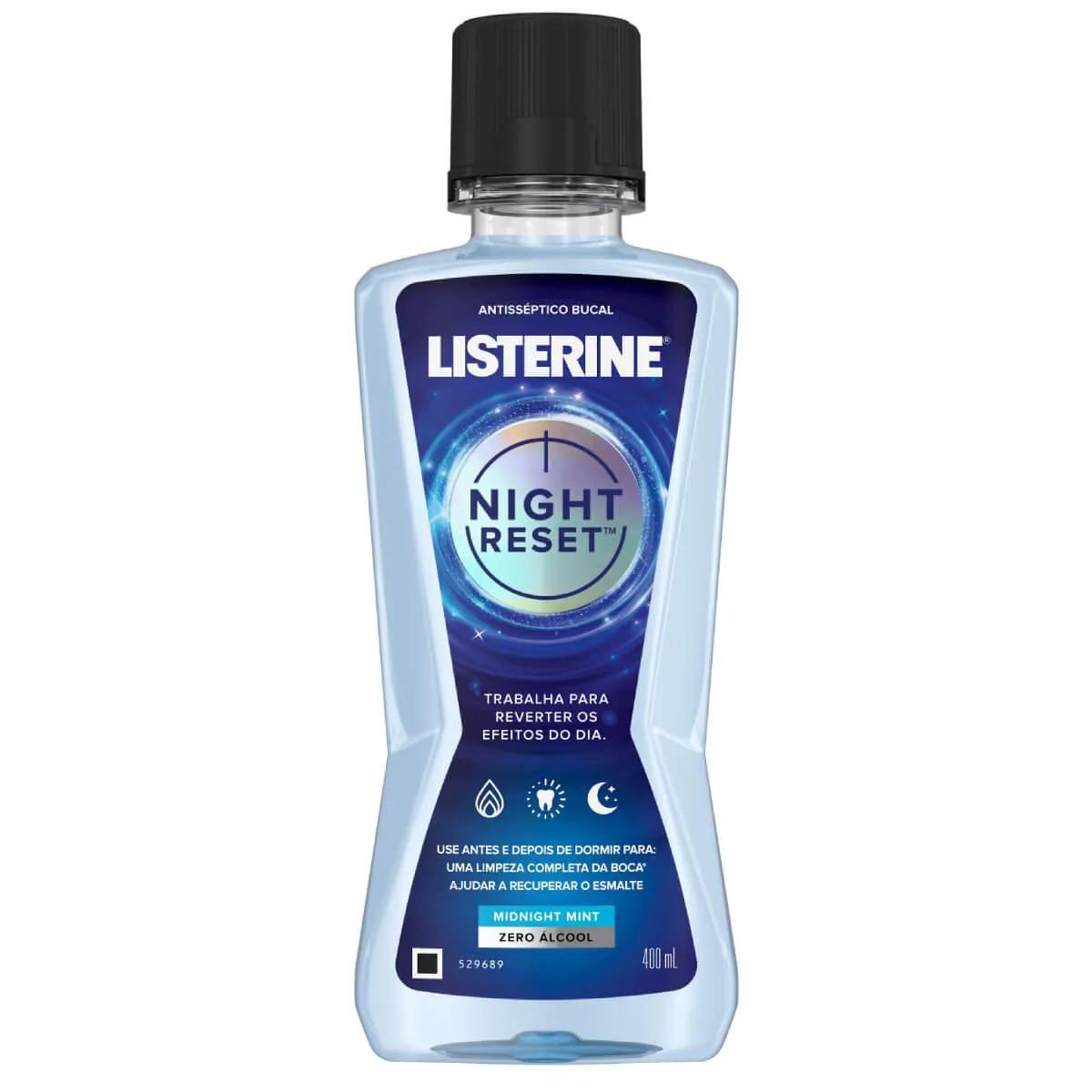 Enxaguante Antisséptico Bucal Listerine Night Reset Zero Álcool com 400ml