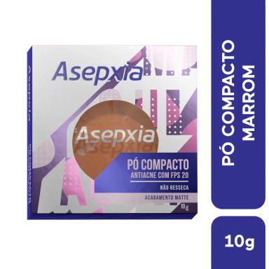 Pó Compacto Asepxia Antiacne Cor Marrom FPS 20 com 10g