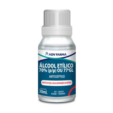 Álcool Etilico 70% Hidratado ADV Farma com 30ml