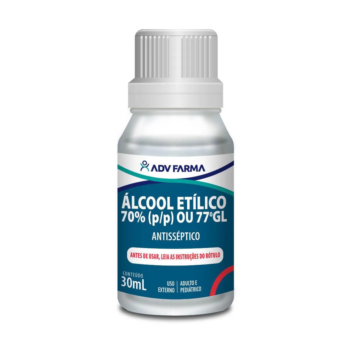 Álcool Etilico 70% Hidratado ADV Farma com 30ml