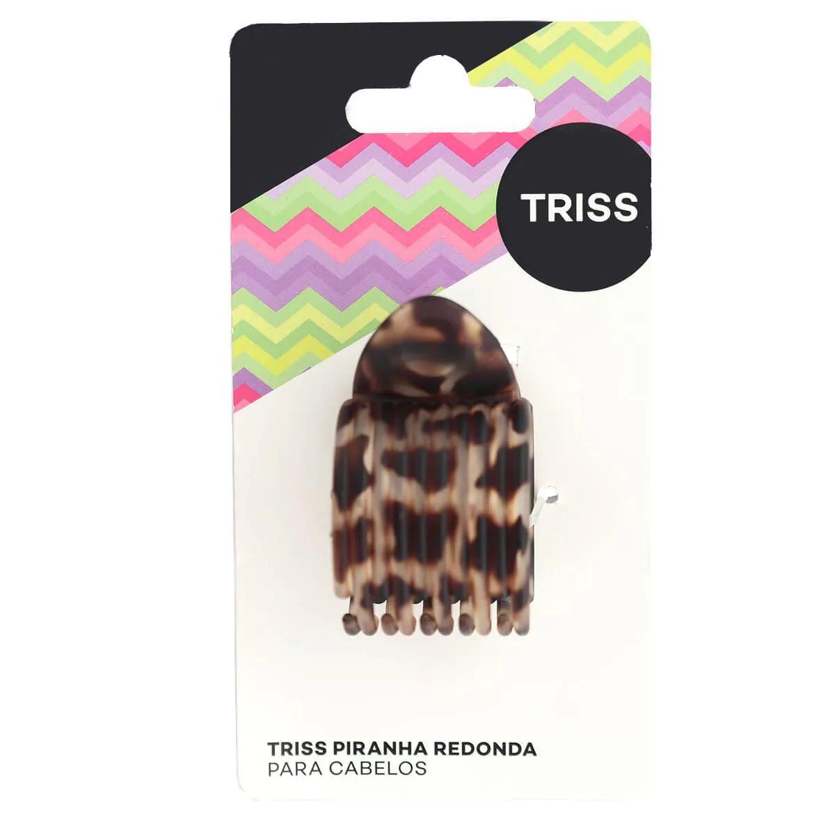 Piranha para Cabelo Triss Redonda Tamanho Pequena Leopardo com 1 unidade