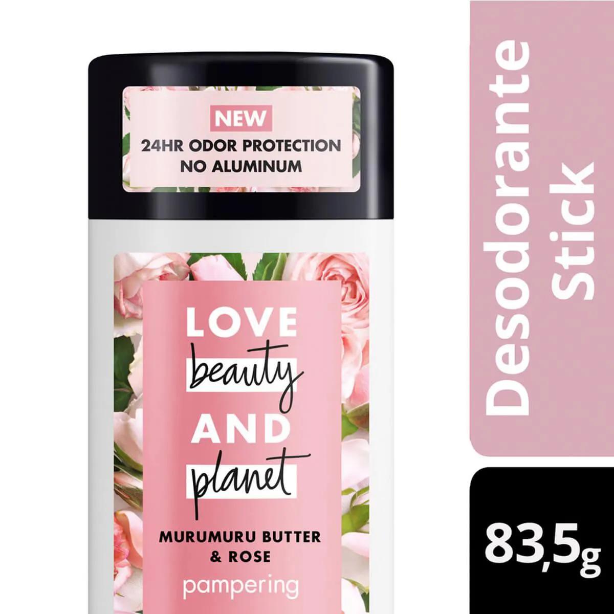 Desodorante Love Beauty And Planet Stick Manteiga de Murumuru & Rosa com 83,5g