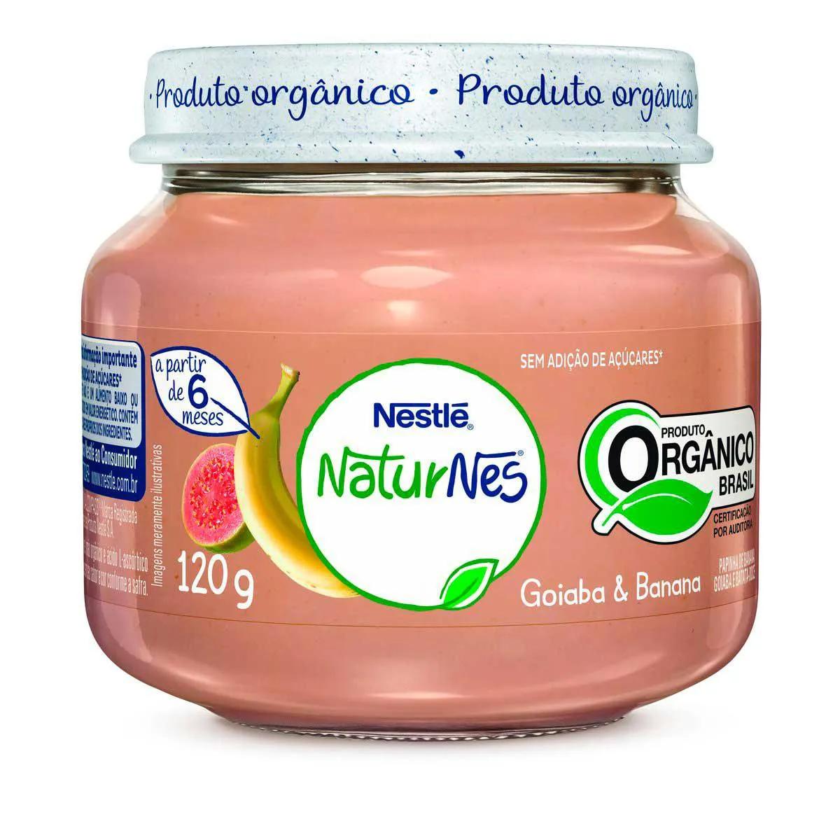 Papinha Orgânica Nestlé Naturnes Sabor Goiaba e Banana com 120g